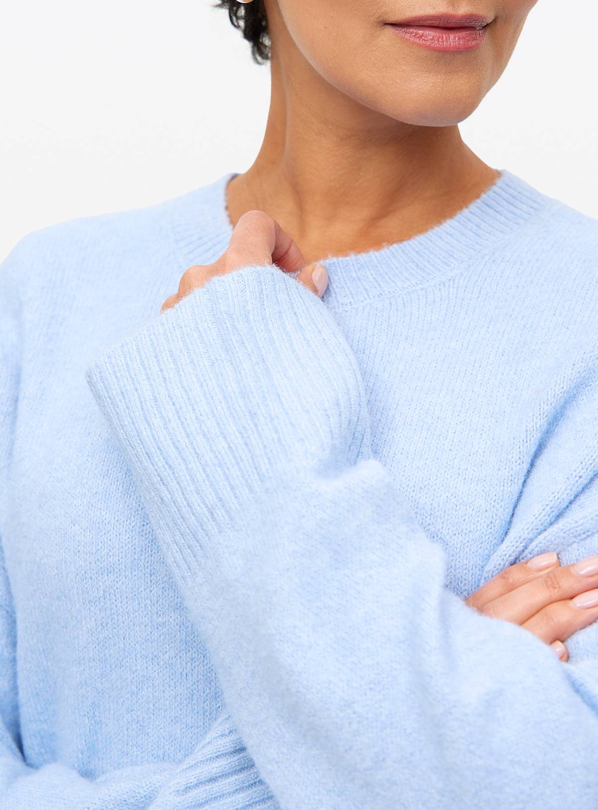 Blue Curved Hem Cosy Knitted Jumper 24 - Image 3